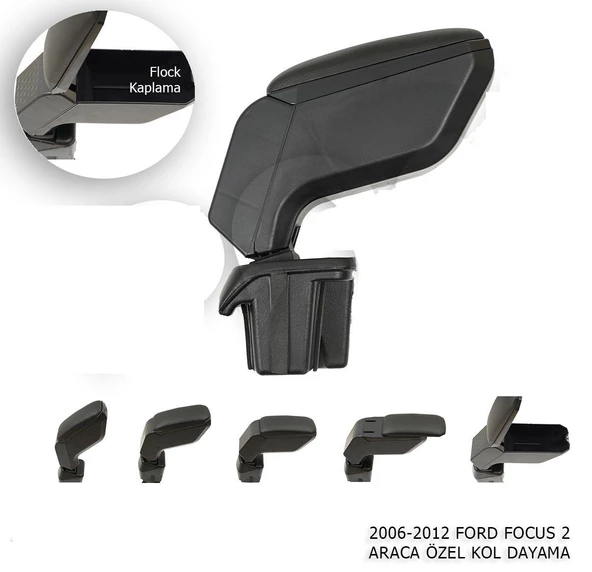 Ford Focus Uyumlu 2 Araca Özel Kol Dayama Siyah 2006-2012 - 1