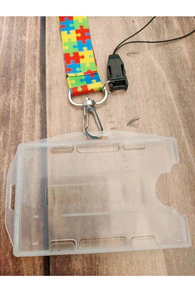 Renkli Puzzle Kart Askısı Yaka Kartı Boyun Askı Ipi Telefon Askısı - 2