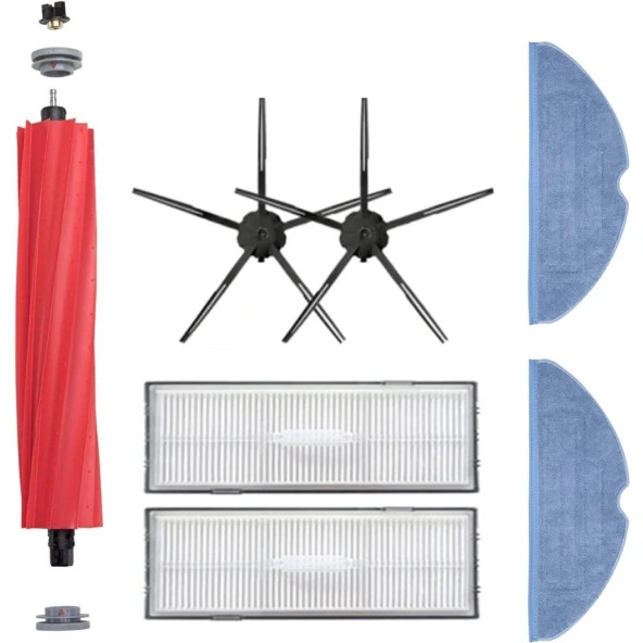 Srfn Ticaret Roborock S7 MaxV Plus Uyumlu Yedek Fırça Seti - 7 Parça - Siyah ürün görseli 1