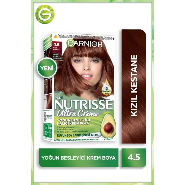 Garnier Nutrisse Saç Boyası 4.5 Kızıl Kestane