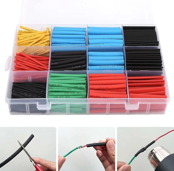 560 Parça Set Isıyla Daralan Makaron Kablo Koruyucu Kılıf Kablo Kılıfı Isı Kablo Kılıfı Kablo Koruy - 6