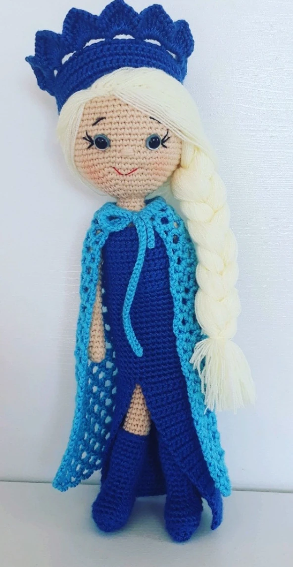 Sevimli Elsa Bebek Amigurumi Organik Oyuncak