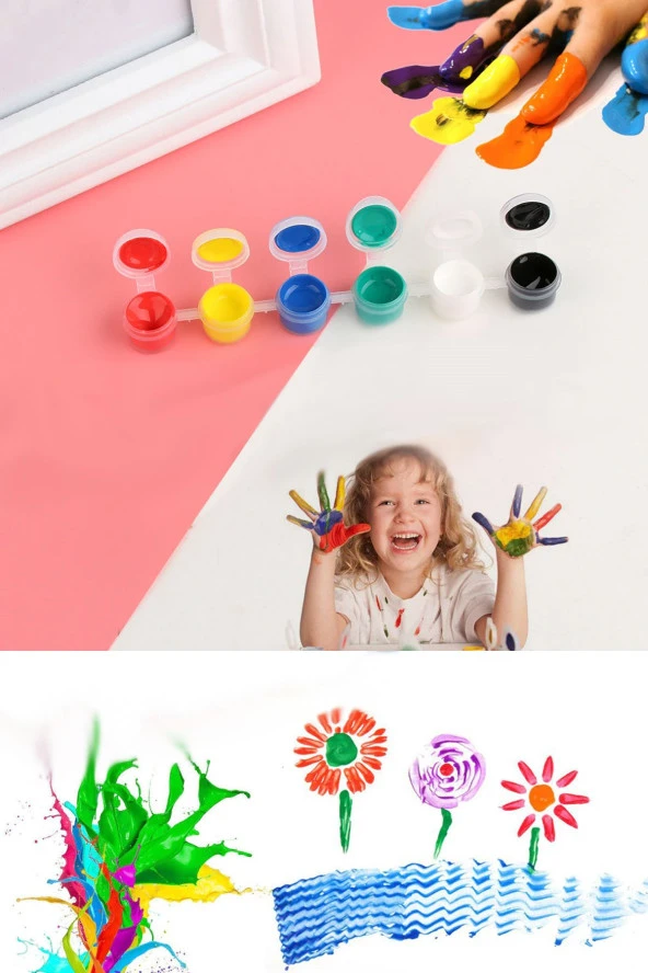 1 adet Akrilik boya kutusu Mini boya kutusu (6ad*5ml)