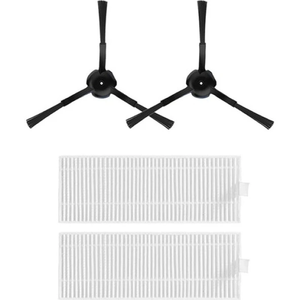 srfn ticaret 360 Vacuum Mop Cleaner S10 Uyumlu 2xYan Fırça 1xHepa Filtre Yedek Parça Seti ürün görseli 1