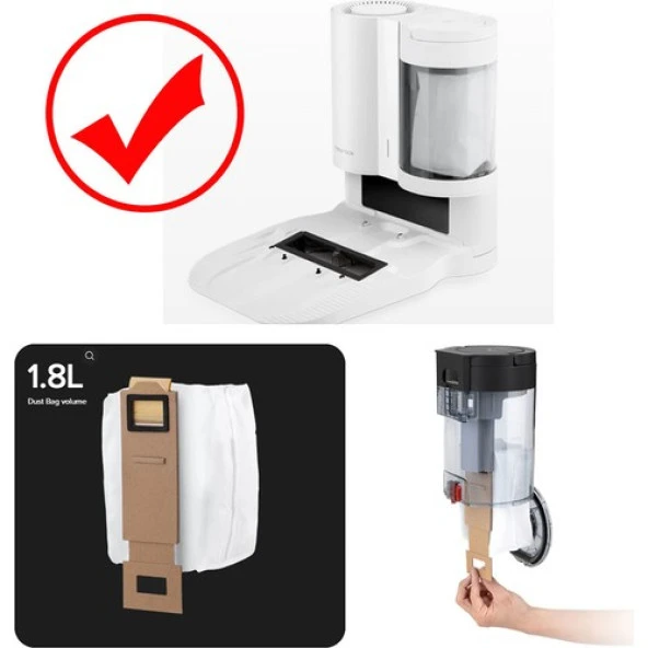 Srfn Ticaret Roborock T7s Plus Uyumlu Toz Torbası - 6 Adet - Resim 3