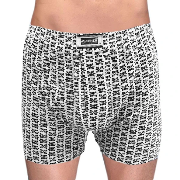 6"Lı Paket Seher 0007  Pamuk Düğmeli Erkek Boxer - 2