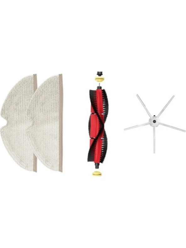 Dijitaldepodan Roborock S5 Max Aksesuar Seti 2 Adet Tam Yüzeyli Fiber Mop Bezi 1 Adet Ana Fırça 1 Adet Yan Fırça ürün görseli 1
