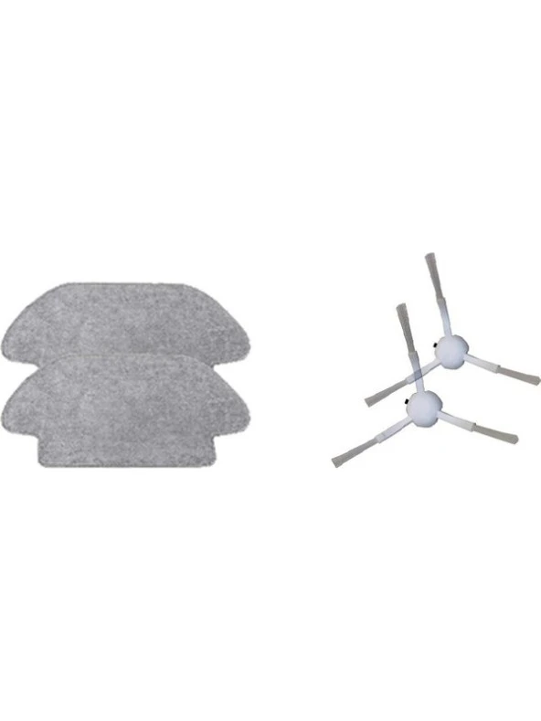 Dijitaldepodan Xiaomi Mi Robot Vacuum Mop Pro Set 2 Adet Fiber Mop Bezi 2 Adet Yan Fırça