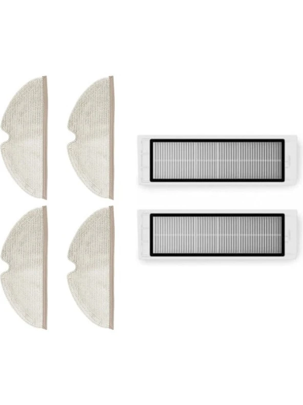 Dijitaldepodan Roborock S5 Max Aksesuar Seti 4 Adet Tam Yüzeyli Fiber Mop Bezi 2 Adet Hepa Filtre ürün görseli 1