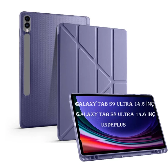 Samsung Galaxy Tab S9 Ultra / S8 Ultra Kılıf Kalem Bölmeli Trifolding Case SM-X900-X910