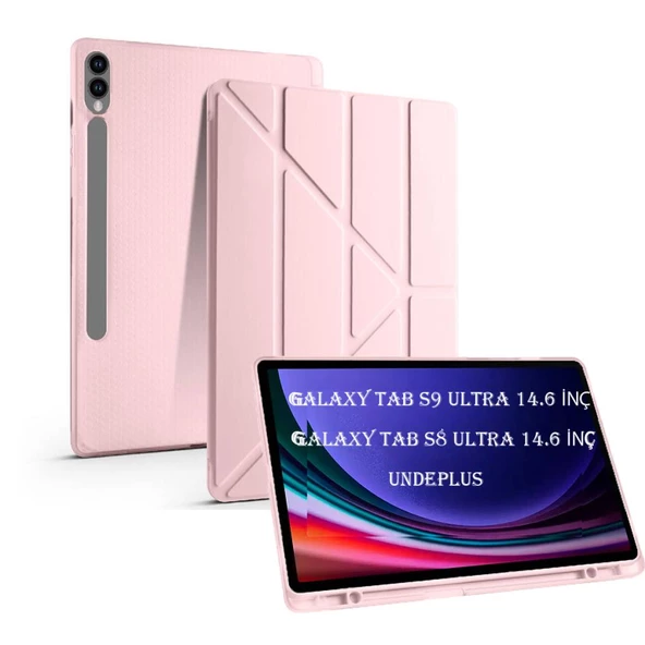 Samsung Galaxy Tab S10/S9/S8 Ultra 14.6inç Kılıf Kalem Bölmeli Trifolding Case X900-10-20 - Resim 4