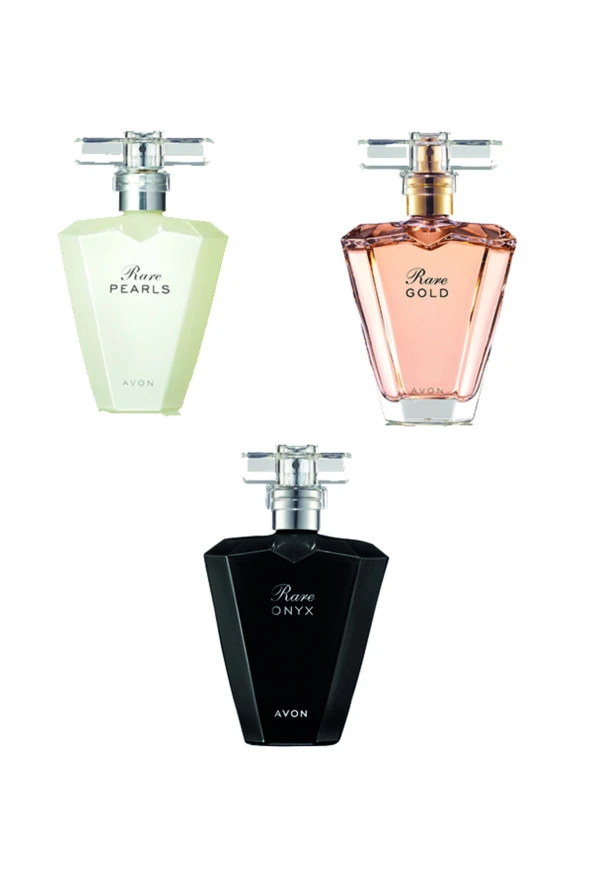 AVON Rare Pearls + Rare Gold + Rare onyx edp 3lü kadın parfüm seti
