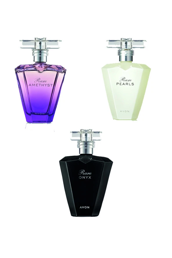 AVON Rare Pearls + Rare Amethyst + Rare Onyx Edp 50ml 3lü Kadın Parfüm Seti