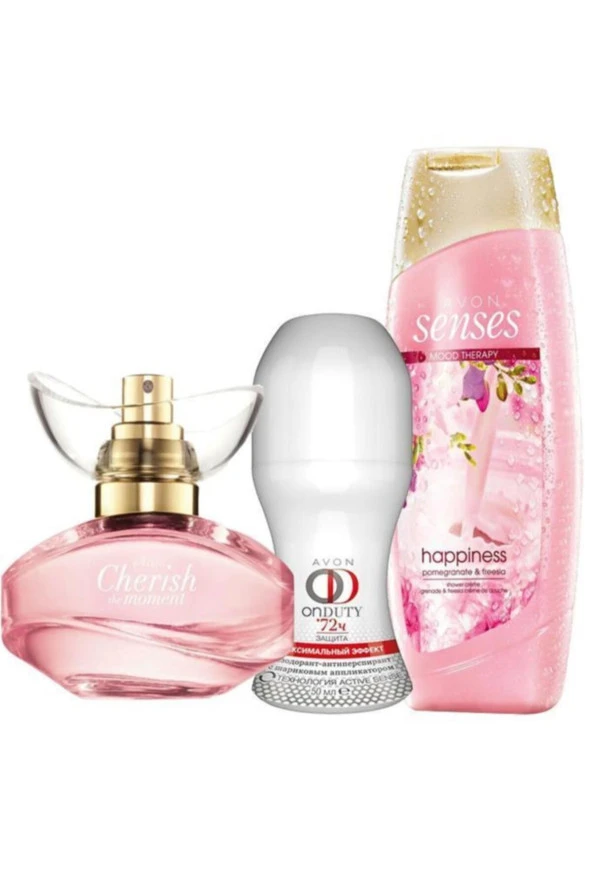 AVON Cherish The Moment Edp 50 ml 3'Lü Kadın Parfüm Seti 5058334239472