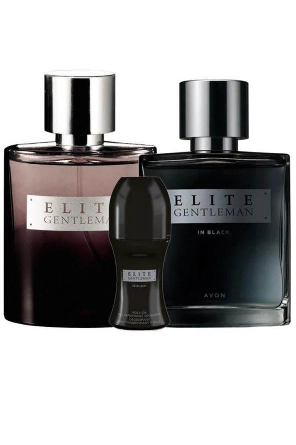 AVON Elite Gentleman Klasik ve in Black Erkek Parfüm Rollon Paketi