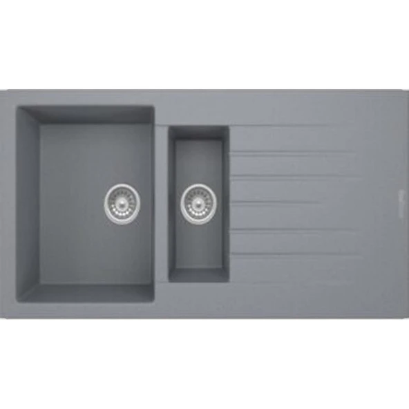 REAL P005 TROYA 100 GRANİT EVYE GRİ 100x50 Cm Tezgah Üstü