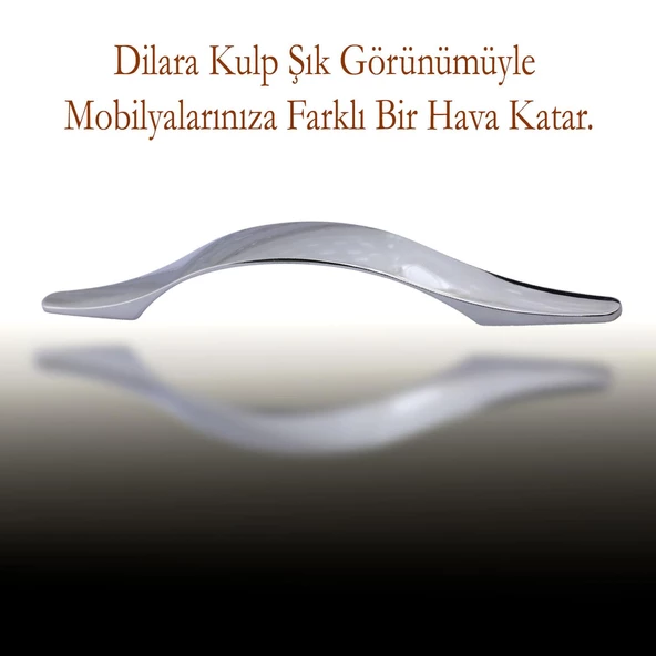 Dilara (128 MM-12.8 CM) Düz Mobilya Mutfak Dolabı Çekmece Dolap Kulpu Kulbu Krom Metal Kulpları - Resim 3