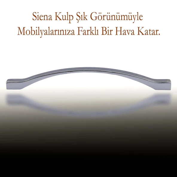 Siena (160 MM-16.0 CM) Düz Mobilya Mutfak Dolabı Çekmece Dolap Kapak Kulpu Kulbu Krom Metal Kulpları - 3