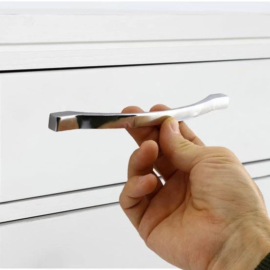 Siena (160 MM-16.0 CM) Düz Mobilya Mutfak Dolabı Çekmece Dolap Kapak Kulpu Kulbu Krom Metal Kulpları - 5