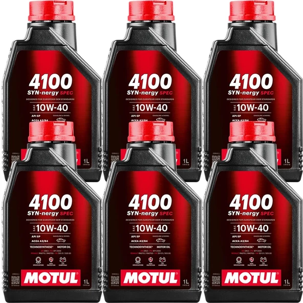 Motul 4100 SYN-nergy Spec 10W40 1 Lt Motor Yağı (6 Adet)