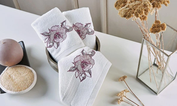 Marie Claire 3 Lü Peçete Micro Fiorella Kırıkbeyaz