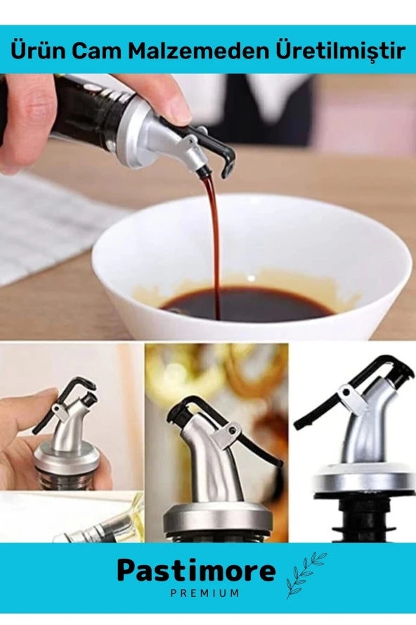 Özel Seri Büyük Boy Damlatmaz Zeytinyağı Sıvıyağ Şişesi Yağdanlık Cam Yağlık 750 Ml - 2li Set - 3