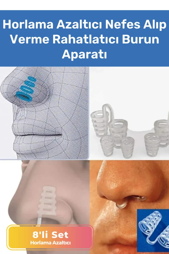 Premium Üretim Horlama Azaltıcı Nefes Alıp Verme Rahatlatıcı Önleyici Burun Aparatı 8 Li Set ürün görseli 1