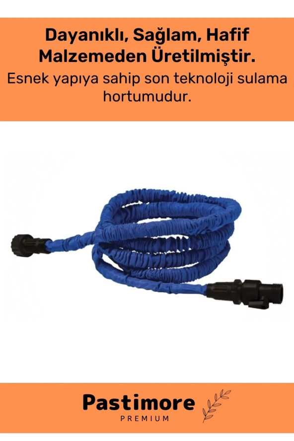 Dayanıklı Kırılmaz 3 Modlu Uzayan Bahçe Sulama Araç Yıkama Hortumu 30 Metre Mavi - 2