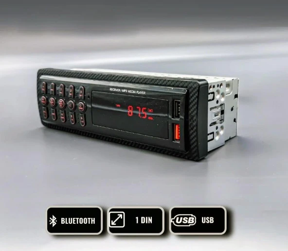 Universal Au-9990 Hızlı Şarj Çift Usb Bluetooth’lu Araba Teybi Aux Radyo Çift Amfi Çıkışlı 4x60 Watt 63 Max Ses