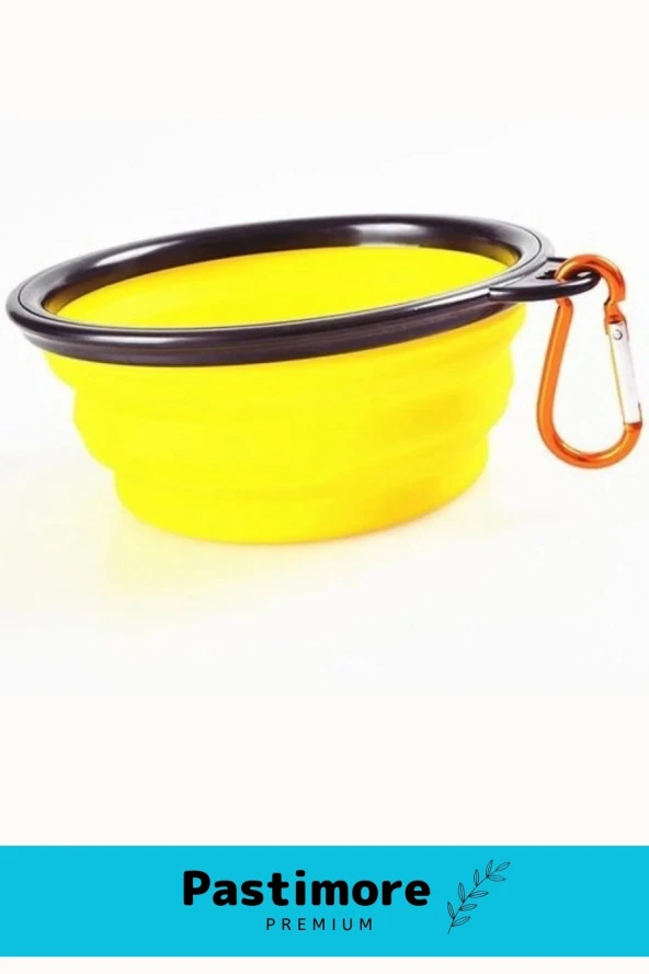 Pratik Taşınabilir Açılıp Katlanabilir Askı Aparatlı Yüksek Kaliteli Silikon Kedi Köpek Mama-Su Kabı - 3