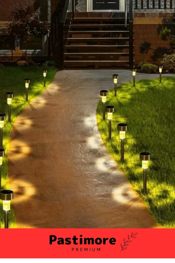 Kablosuz Su Geçirmez Dayanıklı Şık Solar Güneş Enerjili Bahçe Lambası Plastik Saplama 30cm 5 Adet - 4