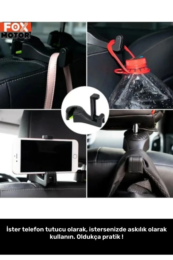 Premium Seri Tüm Araçlarla Uyumlu Otomobil Araba Oto Koltuk Arkası Telefon Tutucu Askılık - 3