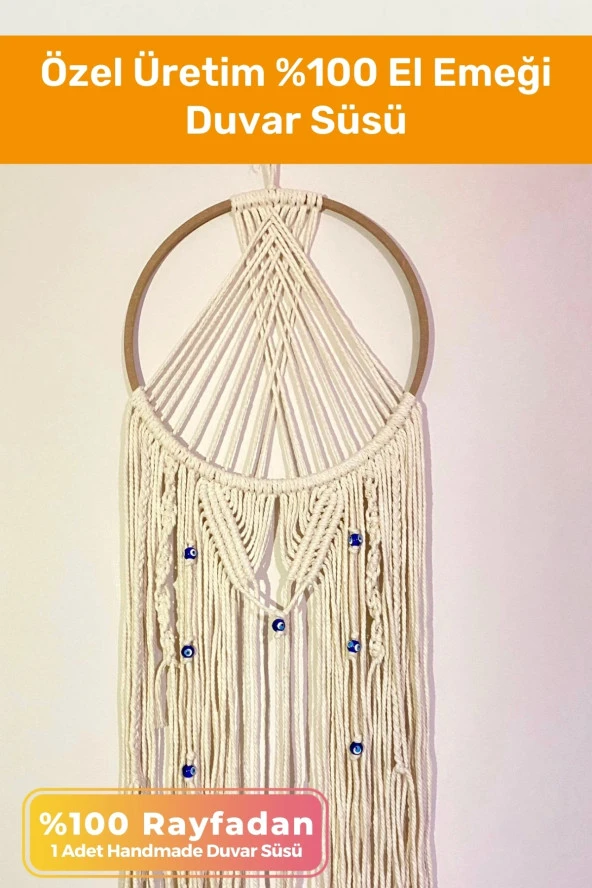 Özel Üretim 100 El Emeği İşçiliği Doğal Rafyadan Bohem Ev Bahçe Duvar Süsü Dekorasyon Aksesuarları ürün görseli 1
