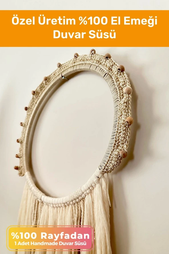 Özel Üretim 100 El Emeği İşçiliği Doğal Rafyadan Bohem Ev Bahçe Duvar Süsü Dekorasyon Aksesuarları ürün görseli 1