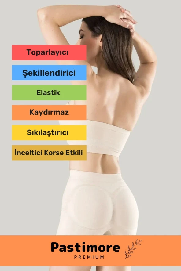 Premium Kadın Ten 1 Beden Incelten Dikişsiz Yüksek Bel Popo Şekillendirici Boxer Korse