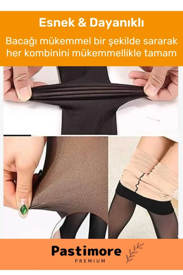 Kuasar Series Sıcak Tutan Ince Siyah Çorap Ten Görünümlü Termal Içli Peluş Polarlı Külotlu Çorap ürün görseli 1