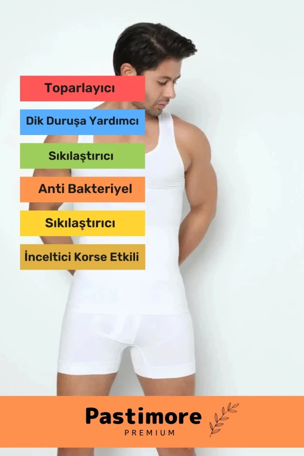 Özel Üretim Fit Görünüm Sağlayan Inceltici Rahat Atlet Ve Boxer Inceltici Erkek Korse 2li Set