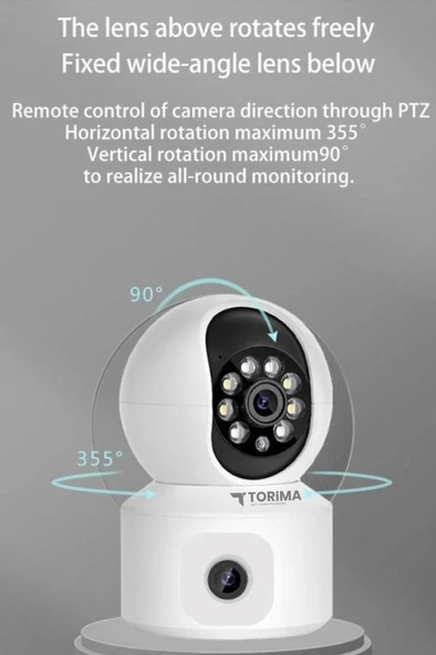 Torima CMR-10 360° Full Hd Çift Lens 1080p Smart Ip Kamera - 4