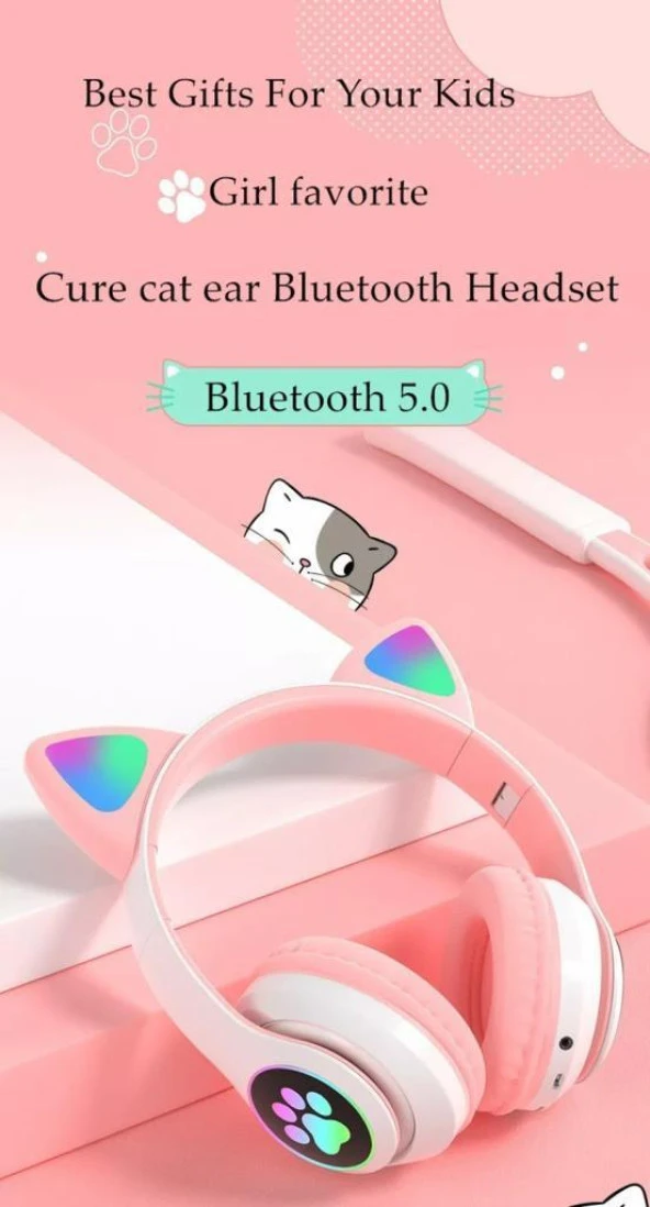 Torima STN-28 Pembe Kulak Üstü Kablosuz Bluetooth Kulaklık - 3