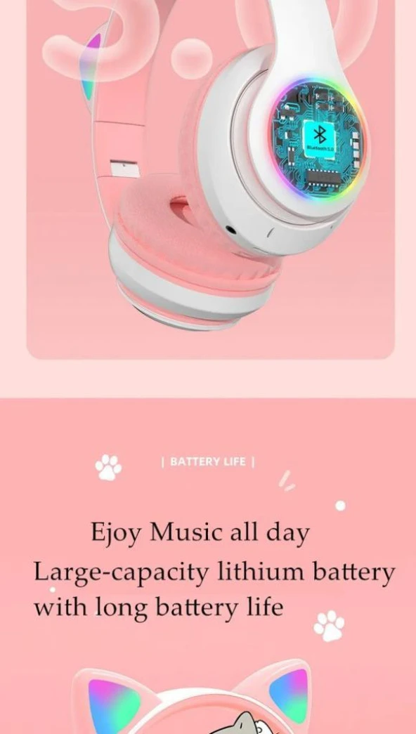 Torima STN-28 Pembe Kulak Üstü Kablosuz Bluetooth Kulaklık - 4
