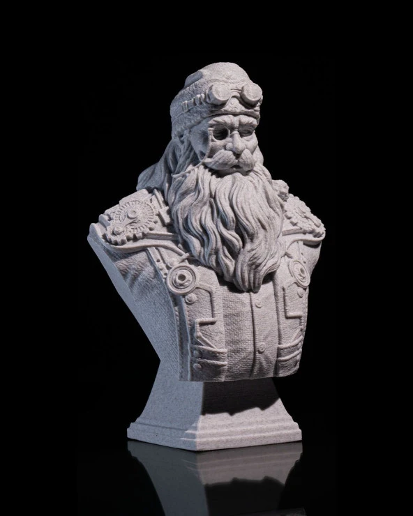 Steampunk Noel Baba Büst-Biblo Yılbaşı Dekoru-Büyük Boy 20 CM - 2