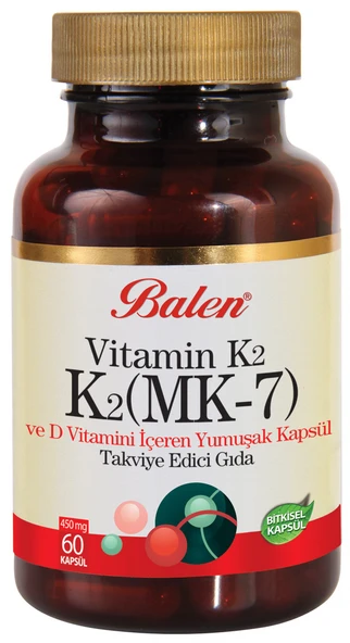 VİTAMİN K2 (MK-7) D3 450 mg *60 kapsül ürün görseli 1