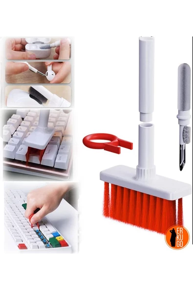 5 Fonksiyonlu Bluetooth Airpods Kulaklık, Klavye Telefon Kamera Bilgisayar Temizleme Fırçası - 2