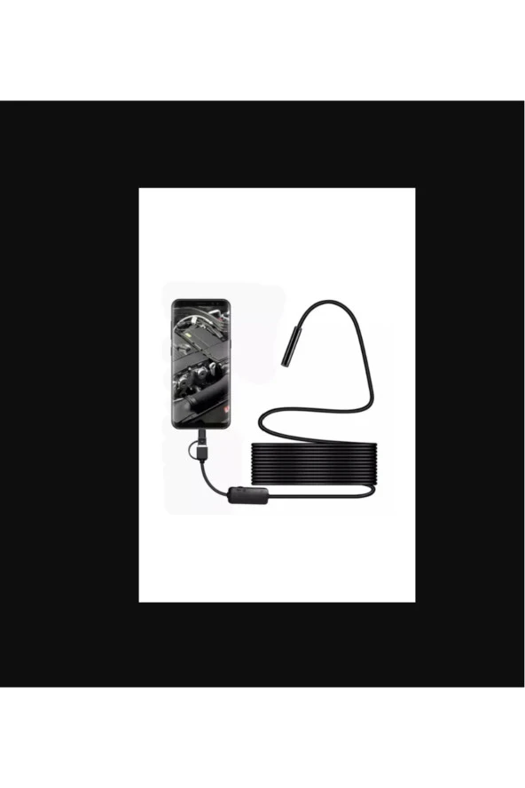 Yeni Nesil Su Geçirmez Endoskop Yılan Video Kamera Ledli 5 Metre 7 Mm Sert Kablo - 3