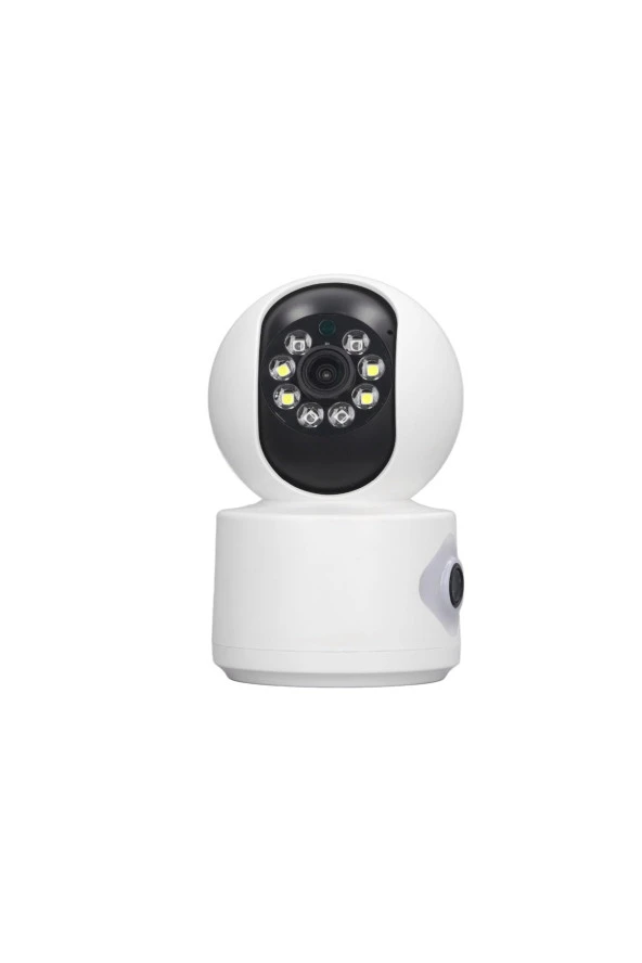 Kablosuz Çift Kameralı Biri Sabit Biri Hareketli Güvenlik Kamerası 2 Lens Gece Görüşlü - 2