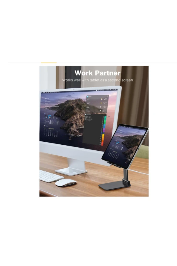 Yeni Nesil Sarsılmaz Masa Üstü Tablet Ve Telefon Tutucu Stand Asansörlü Uzunluk Ayarlı Silikon Pedli