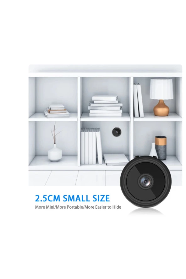 Mini Taşınabilir Döner Başlıklı Kablosuz Şarjlı Uzaktan Canlı İzlemeli ,Bakıcı, Bebek Kamerası - 4