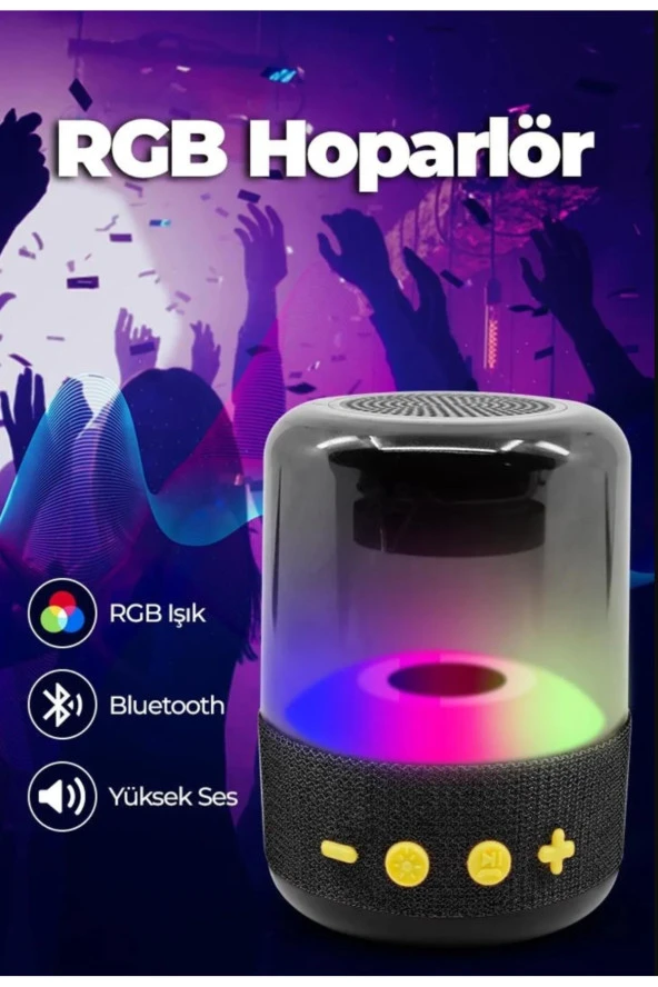 Yeni Nesil Kablosuz Işıklı Taşınabilir Bluetooth Hoparlör Ses Bombası Sd Kart-FLASH BELEK Girişli