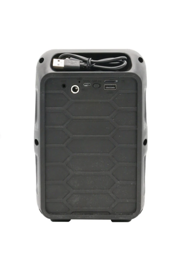 Yüksek Kaliteli Mikrofonlu Işıklı Taşınabilir Bluetooth Kablosuz Hoparlör Usb SD Kart Girişli - 2