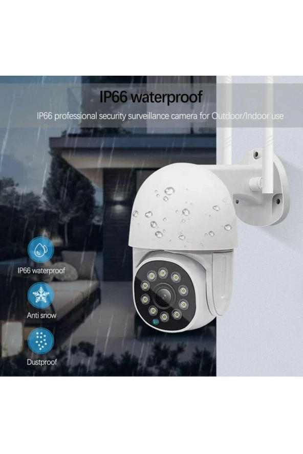 Dış Mekan Full Hd Wifi Kablosuz Kamera Su Geçirmez Hareket Sensörlü Gece Görüşlü Ip Kamera - 2